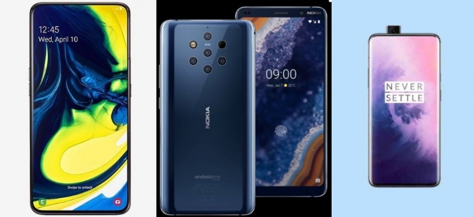 Galaxy A80 Vs Nokia 9 Pureview Vs Oneplus 7 Pro Specifications