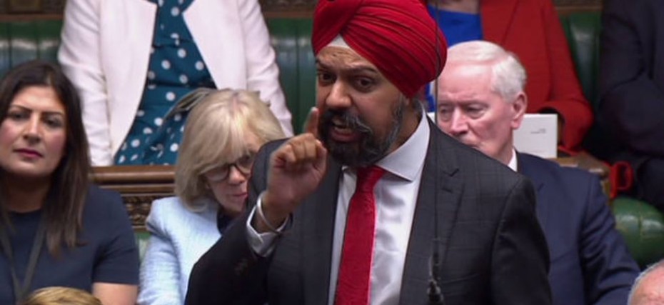 Watch: Sikh MP Tanmanjeet Singh Dhesi Asks PM Boris ...
